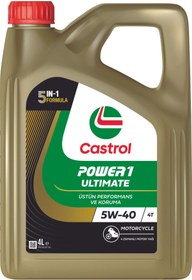 Resim Castrol POWER1 ULTIMATE 4T 5W-40 4 LİTRE MOTORSİKLET YAĞI 