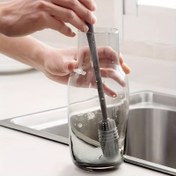 Resim Uzun Saplı Çok Amaçlı Silikon Temizleme Fırçası - Mutfak, Banyo, Araba Bardağı ve Şişe Temizliği İçin Çok Yönlü - Elektrik Gerektirmez 