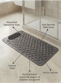 Resim MappleHome Vantuzlu Banyo ve Duş Kaydırmazı Duşa Kabin Küvet İçi Vantuzlu Banyo Paspası 36x69,5 cm 