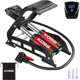 Resim Kobb Kb5402d Çift Pistonlu Dokunmatik Dijital Basınç Göstergeli Ayak Pompası + Taşıma Kılıfı 