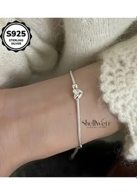 Resim Palermo S925 Ayar Gümüş Kalp Kolye Ve Gümüş Bileklik Altın - Gümüş 