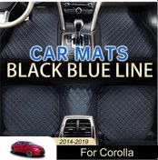 Resim Chuangyinshop Toyota Corolla 2014-2019 Özel Pu Deri Kaymaz Tabanlık Seti Siyah Kırmızı 