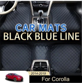 Resim Chuangyinshop Toyota Corolla 2014-2019 Özel Pu Deri Kaymaz Tabanlık Seti Siyah Kırmızı 