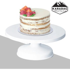 Resim melt pastry & kitchen Döner Başlıklı Pasta Sıvama ve Sunum Standı 360° Dönebilen 