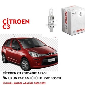 Resim CİTROEN C3 2002-2009 ARASI ÖN UZUN FAR AMPÜLÜ H1 55W BOSCH 