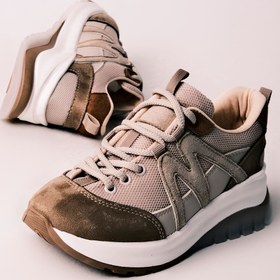 Resim LULO Kadın Şık Tarz 5 cm Nike Malzeme Spor Ayakkabı Nut Gölge 