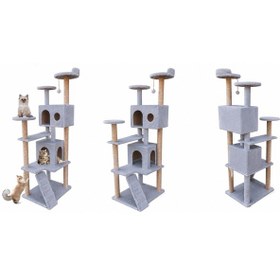Resim Missidea Nr-0063 Kule Kedi Evi Tırmalama Gri 