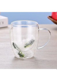 Resim Büro Ev Ofis İçecek Keyfi İçin Çift Cidarli Dekoratif Çam Bardak Diğer 