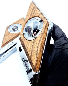 Resim BsElektronik Etiketçilere Özel Seville Lamba Direk Lambası Gazetelik Açık Maun Gümüş Tasarım 