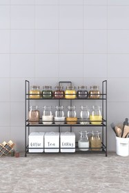 Resim EVA METAL TASARIM Metal Duvara Asılabilir Baharatlık Standı Küçük Boy Baharatlık Rafı Krom 