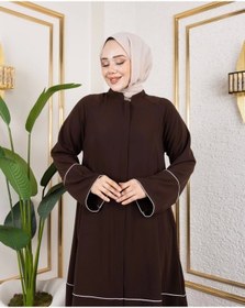 Resim Nevayla Moda Kıl Biye Detaylı Abaya/ferace / Taba - F0145 Taba 