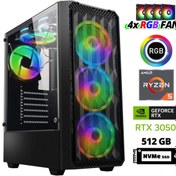 Resim XASER Xsr941 Ryzen 5 5600 32GB Ram 512GB M.2 NVMe SSD 6GB RTX3050 Masaüstü Oyuncu Bilgisayarı 