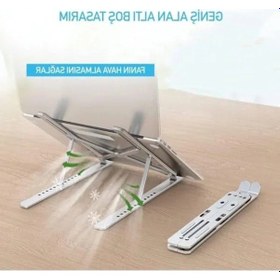 Resim Taşınabilir Metal Laptop Standı - Kaymaz Ve Ergonomik Tasarım 