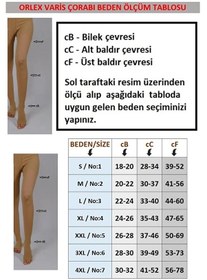 Resim Orlex Orlex Diz Altı Çorabı Burnu Açık Ten Rengi Orta Basınç Ccl2 Çift Bacak Ten Rengi CCL2 7 Beden Açık Diz Altı 