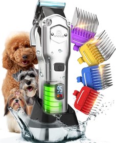 Resim Sessiz Köpek Tıraş Makinesi Metal Kılavuz Taraklı, Kablosuz 