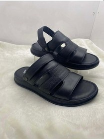 Resim Voyager V-5716 Erkek Deri Sandalet Siyah 