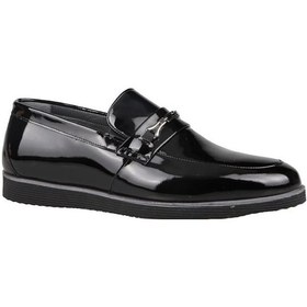 Resim Fosco Erkek Hakiki Deri Klasik Ayakkabı 2921 Rugan Sıyah 