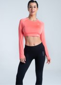 Resim Vienfit Kadın Uzun Kollu Spor Tshirt - Workout Crop Top Pembe 