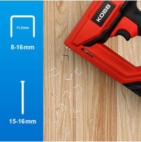 Resim KOBB KBZ200B 8-16mm Zımba ve 15-16mm Profesyonel Çivi Çakma Makinesi + 3000 adet Yedek Zımba ve Çivi 