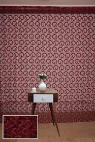 Resim VAKKO MODEL BORDO RENK İP PERDE HAZIR DÜĞMELERİ DİKİLMİŞ İP PERDE 300 * 270 cm 