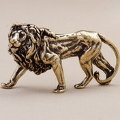 Resim Vintage Pirinç Afrika Aslan Kral Figürü - Yaratıcı Masa Süsü & Anahtarlık Cazibesi, Ev Dekoru & Tatil Hediyeleri İçin Mükemmel, Bronz, İşçilik 