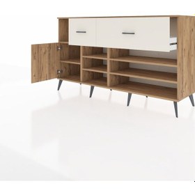 Resim Kronos Konsol 6 Raflı 2 Çekmeceli Tek Kapaklı 176x59x99 Çam-çam/ Çam-çam/aytaşı 