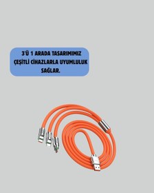 Resim Ilkeshop 120w Şarj Destekli 3 Ü 1 Arada Çoklu Şarj Kablosu 1.2 Metre 