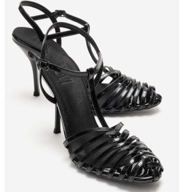 Resim Luvishoes Pasıon Siyah Rugan Kadın Topuklu Ayakkabı Siyah 