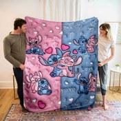 Resim 1 adet Stitch & Lilo Karikatür Baskılı Flanel Battaniye - Yumuşak Sıcak Peluş Atma Koltuk, Yatak, Plaj, Kamp için - Sevgililer Günü, Cadılar Bayramı, Şükran Günü, Noel, Doğum Günü için Mükemmel Hediye - Tüm Mevsimler İçin Rahat Ev Dekoru, Kamp Battaniyesi | Eğlenceli Tasarım | Peluş Polyester, Stitch Oda Dekoru 