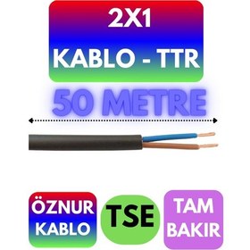 Resim Öznur 2x1 Ttr Kablo Siyah Metre Seçenekli - 50 Metre 