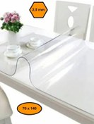 Resim 2,0 Mm Pvc Masa Örtüsü, Şeffaf Masa Kaplaması, 70x140 
