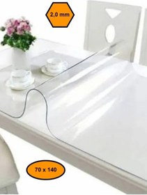 Resim 2,0 Mm Pvc Masa Örtüsü, Şeffaf Masa Kaplaması, 70x140 