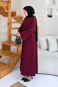 Resim lamelif Etekli Tesettür Takım Bordo 