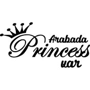 Resim Arabada Princess Var Sticker 20 x 10 cm 