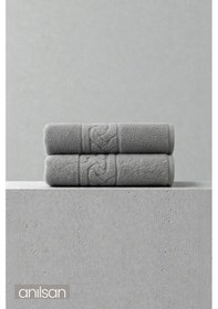 Resim 2'li Rita Antrasit Banyo Havlusu - 70x140 Cm, 240gr, %100 Pamuk, Spa Ve Otel Havlusu, Günlük Kullanıma Uygun Antrasit 