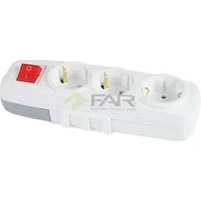 Resim FAR(F502) 3'lü Anahtarlı Grup Priz Lara Klemensli Efe Elektrik 