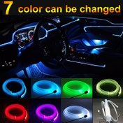 Resim 3 Metre 7 Renkli RBG Araba İç Aydınlatma LED Şerit Neon LED Araba Aydınlatma Şeritleri DIY Esnek EL Soğuk Işık Hattı Tüpü Otomatik Dekorasyon 