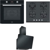 Resim Franke FSL 86 H BK - FHNS 604 4G BK C - FPJ 615 V BK A Siyah Ankastre Set 