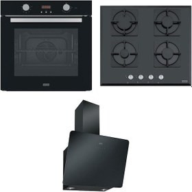 Resim Franke FSL 86 H BK - FHNS 604 4G BK C - FPJ 615 V BK A Siyah Ankastre Set 