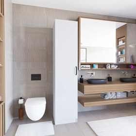 Resim Yaman Mat Beyaz Tek Kapaklı 4 Raflı Çok Amaçlı Mutfak Kiler ve Banyo Dolabı 