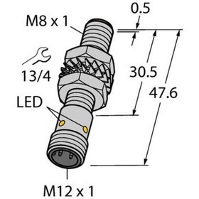 Resim Turck 4602808 Bı2-m08-vn6x-h1341 Endüktif Sensör Artırılmış Anahtarlama Mesafesi İle 