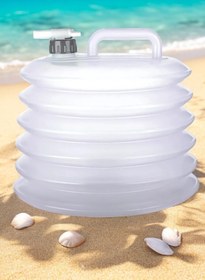 Resim CocoVia Akordiyonlu Katlanabilir Musluklu 10 Litre Su Bidonu | Piknik Kamp Seyahat Bidonu 