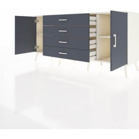 Resim Hyperion Konsol 2 Raflı 4 Çekmeceli 2 Kapaklı 176x44x83 Aytaşı-antrasit Antrasit 
