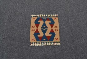 Resim Yeni El Dokuma Kare Köşe Sandalye Minderi Pınarbaşı Kayseri Yün Kilim 5936 