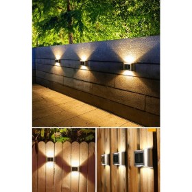 Resim Technojet 1ADET 6ledli Modern Solar Duvar Lamba Dekorasyon Aydınlatma Metal Aplik Güneş Enerji 