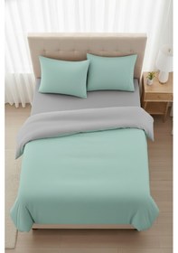 Resim Formeya Lastikli Çarşaflı Yeşil Nevresim Takımı Tek Kişilik 