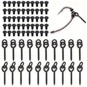 Resim 70 Adet Karp Balıkçılık Kanca Yem Vida Durdurucu ve Kauçuk Boncuklu Ronnie Spinner Rig ve Boilies için - Balıkları Durdurmak İçin Temel Takım 