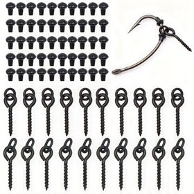 Resim 70 Adet Karp Balıkçılık Kanca Yem Vida Durdurucu ve Kauçuk Boncuklu Ronnie Spinner Rig ve Boilies için - Balıkları Durdurmak İçin Temel Takım 