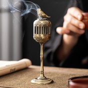 Resim Altın Saksağan Şeklinde Saray Feneri Tütsü Brülörü, Vintage Stil Masaüstü Aroma Dekorasyonu, Tütsü Tutucu Süsü, Metal Tütsü Brülörü, Ev Dekorasyonu, Tütsü Kulesi, Agarwood Kabı, Çay Töreni, Başkaları İçin Hediye. 
