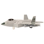 Resim Metal Çek Bırak Savaş Uçağı F-22 Açık Gri 